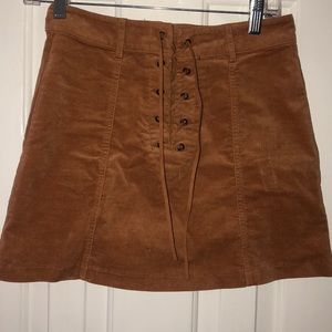 Brown faux suede skirt